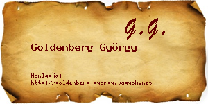 Goldenberg György névjegykártya